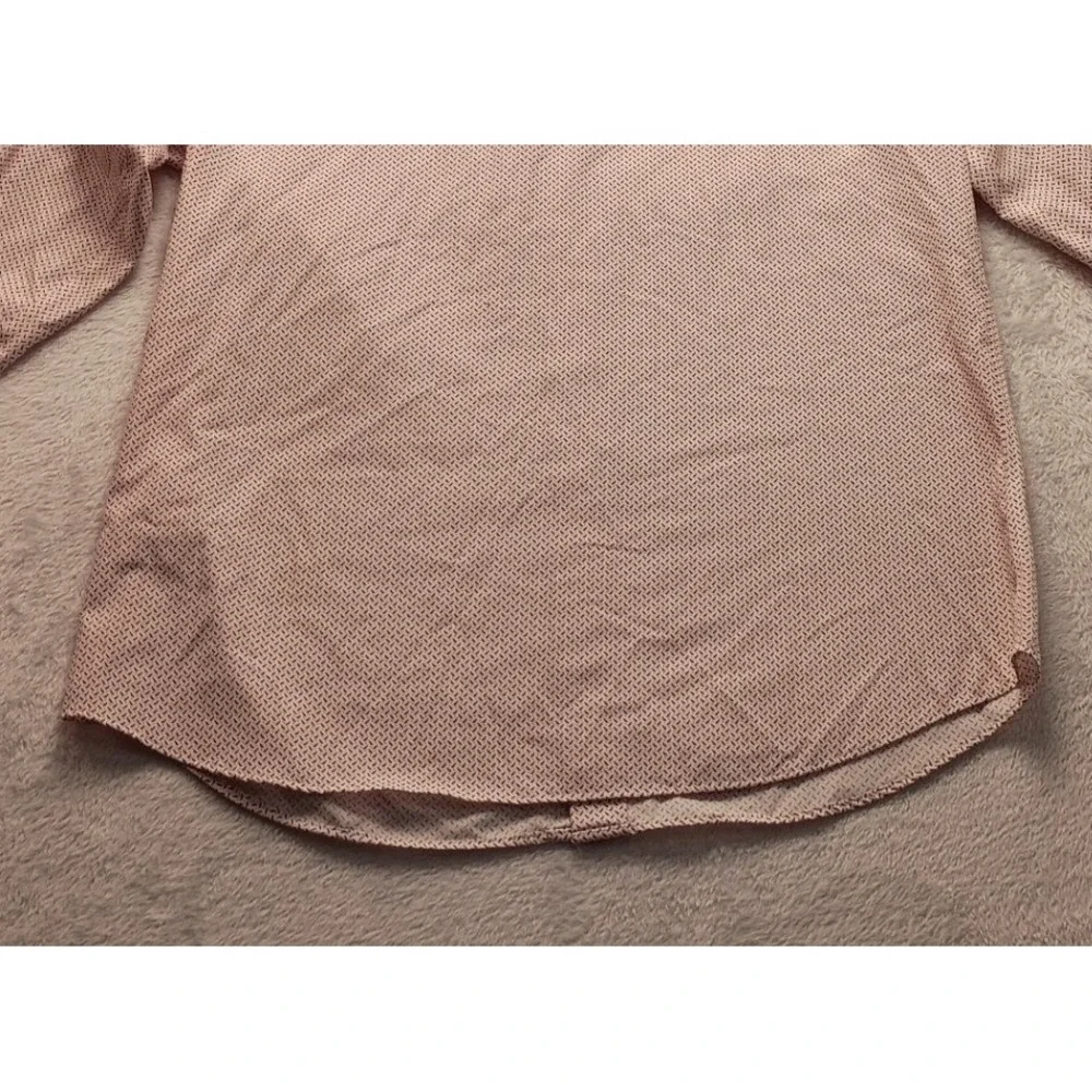 Banana Republic Men's Untucked Fit Non-Iron Shirt M Red White Geometric Dash